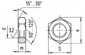 Гайка шестигранная низкая класс точности A, ГОСТ 5929-70